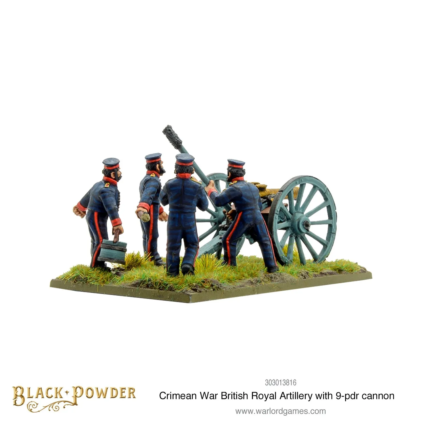 Bolt Action Black Powder Crimean War British Royal Artillery with 9-pdr cannon figurines métal