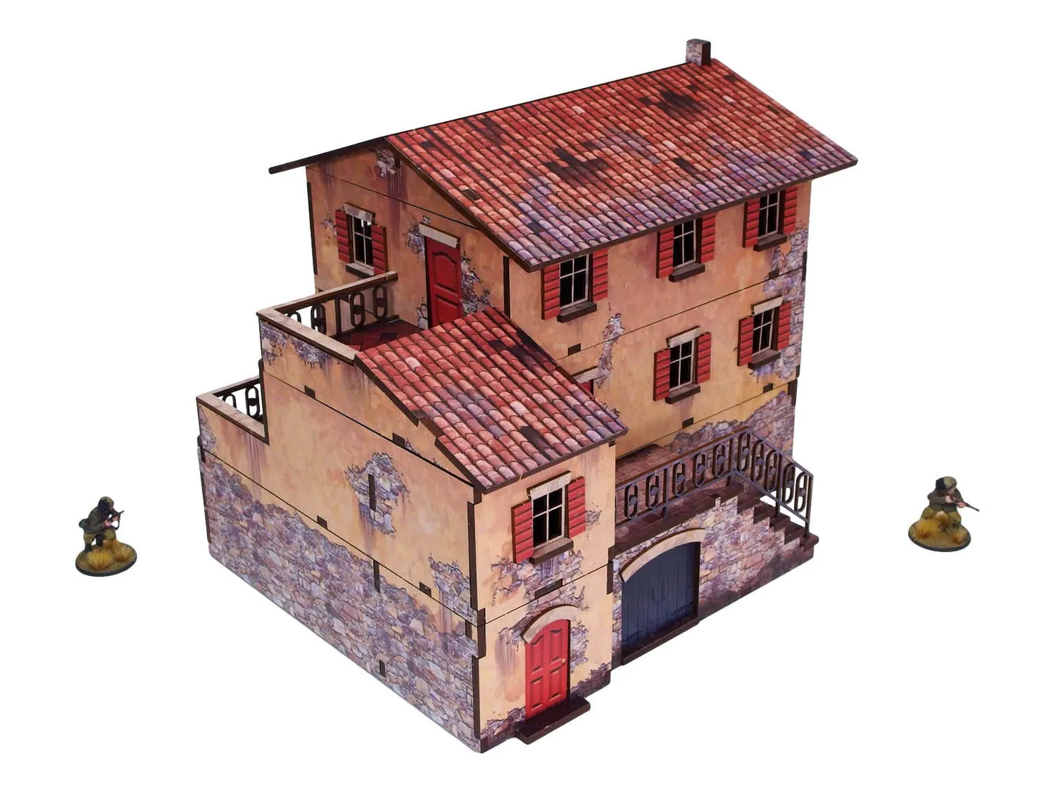Bolt Action Large House (1) décor prépeint 28mm Italie
