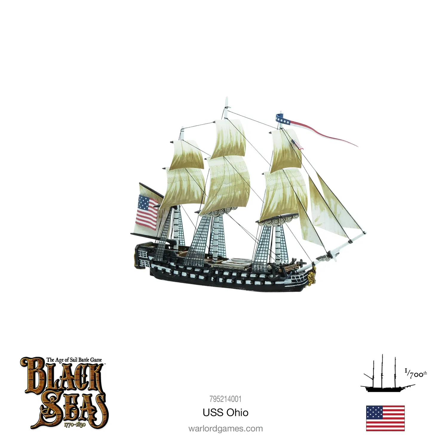 Warlord Black Seas USS Ohio maquette bateau 3rd rate US Navy