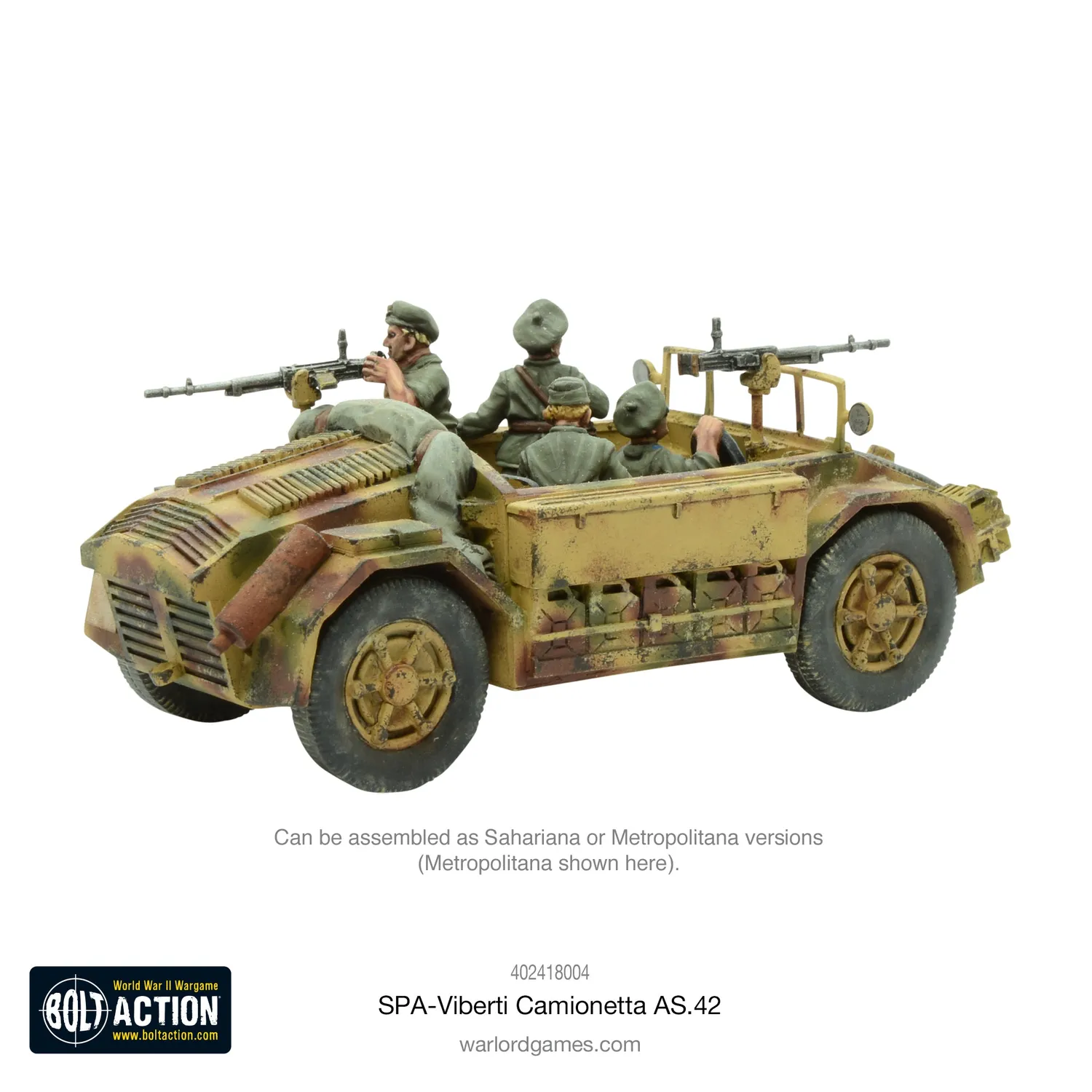 Bolt Action SPA-Viberti Camionetta AS. 42 véhicule métal résine