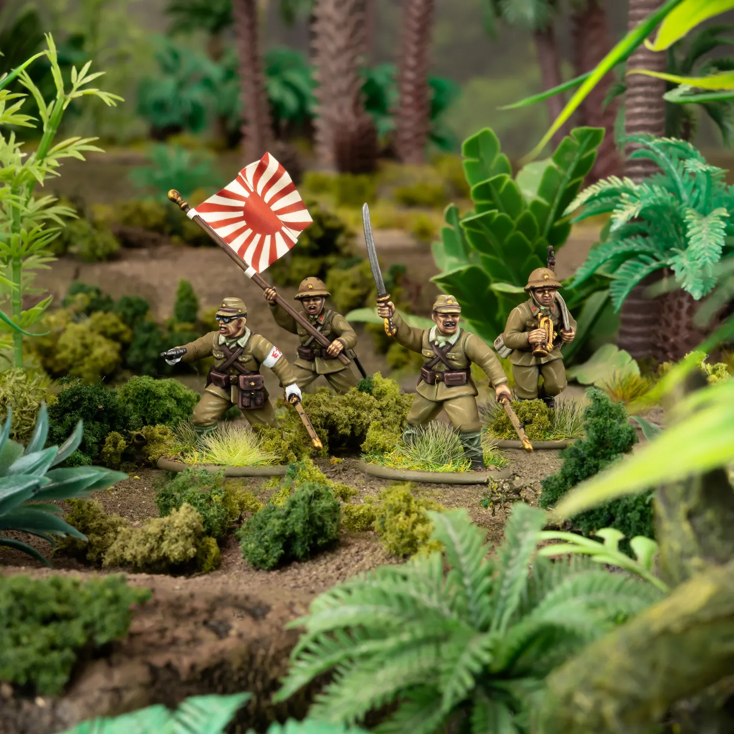 Bolt Action Japanese Infantry and Heavy Weapons Platoon figurines 60 pièces