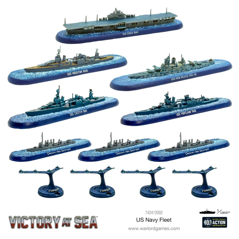 Bolt Action Victory at Sea Flotte US Navy coffret navires résine métal