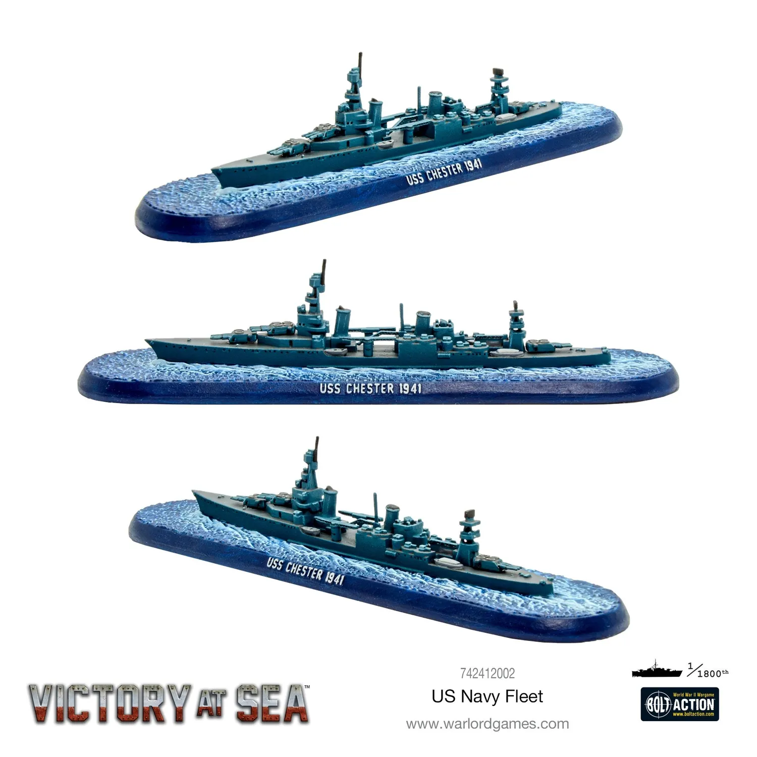 Bolt Action Victory at Sea Flotte US Navy coffret navires résine métal
