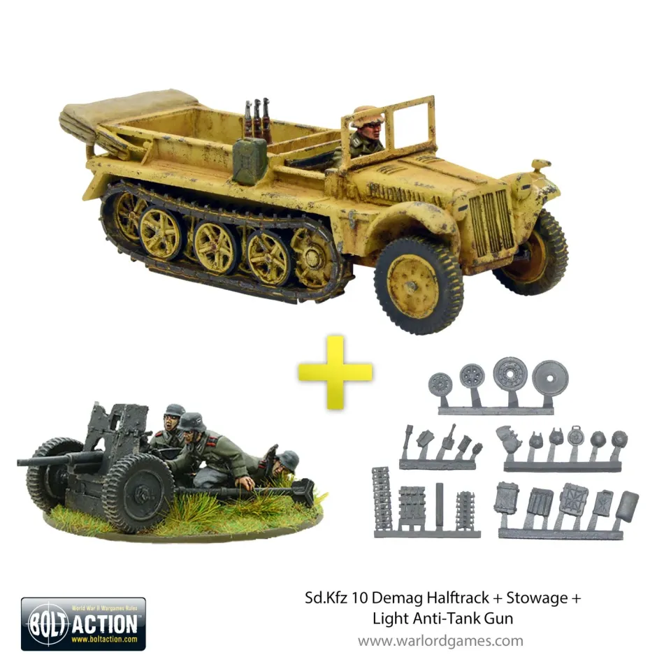 Bolt Action Sd.Kfz 10 Demag semi-chenillé + Pak 36
