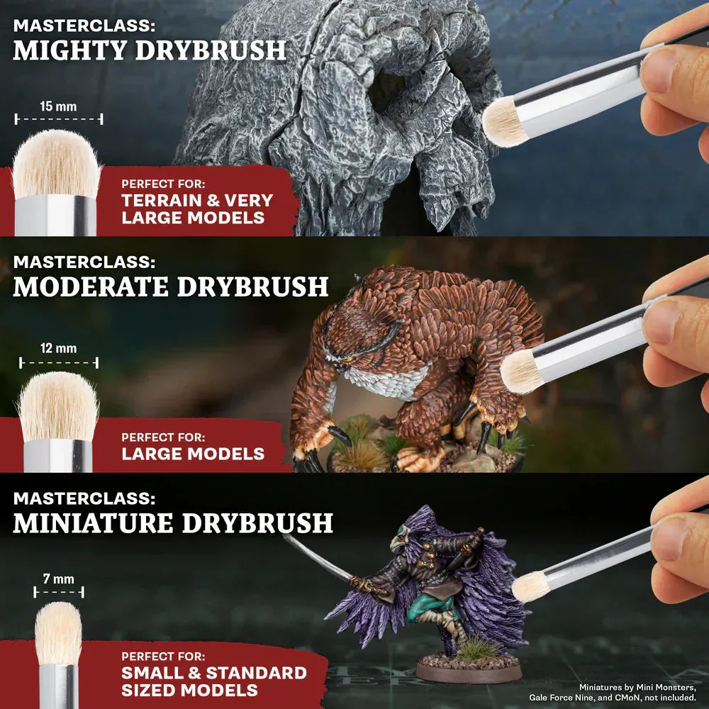 Army Painter Masterclass Drybrush Set pinceaux brossage 3 pièces