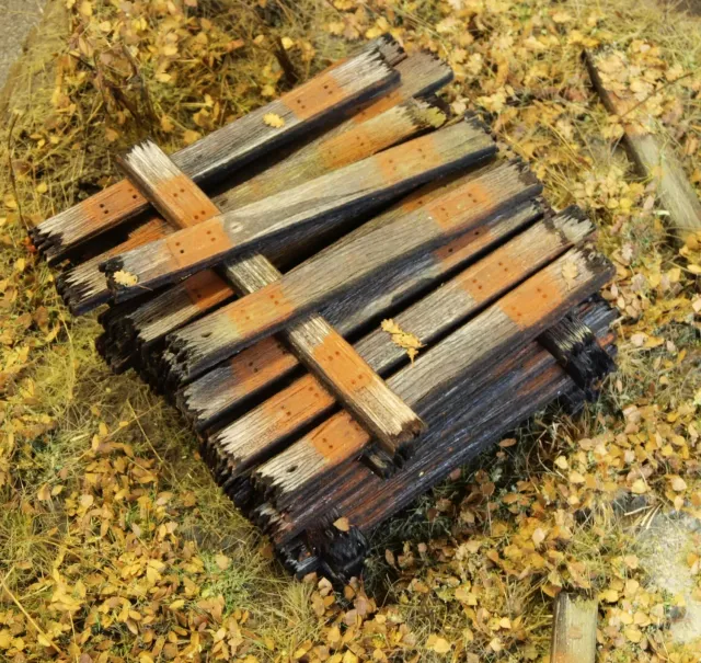 Albion Old wooden sleepers traverses bois diorama 1 pièce ancienne