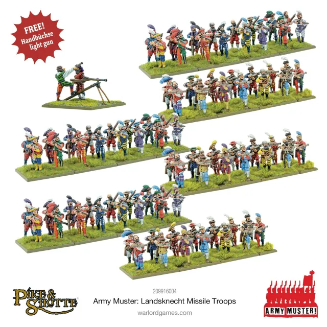 Bolt Action Pike & Shotte Landsknecht Missile Troops lot figurines