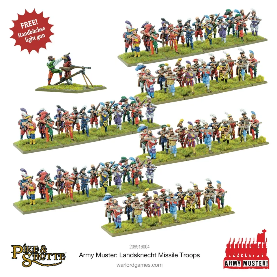 Bolt Action Pike & Shotte Landsknecht Missile Troops lot figurines