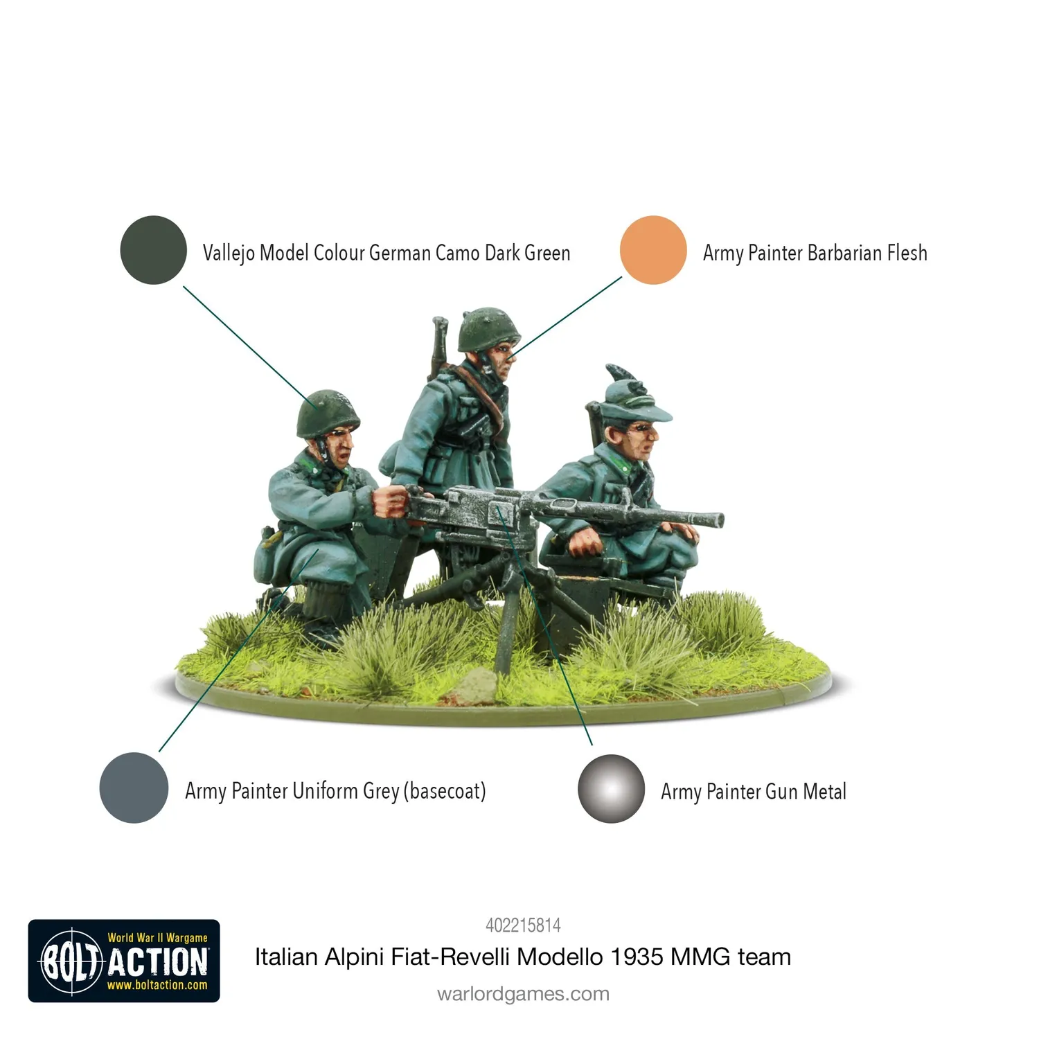 Warlord Games Bolt Action Alpini Fiat-Revelli 1935 mitrailleuse équipe