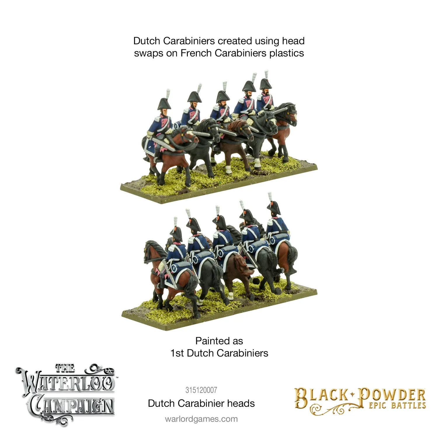 Bolt Action Black Powder Epic Battles Dutch Carabinier heads têtes