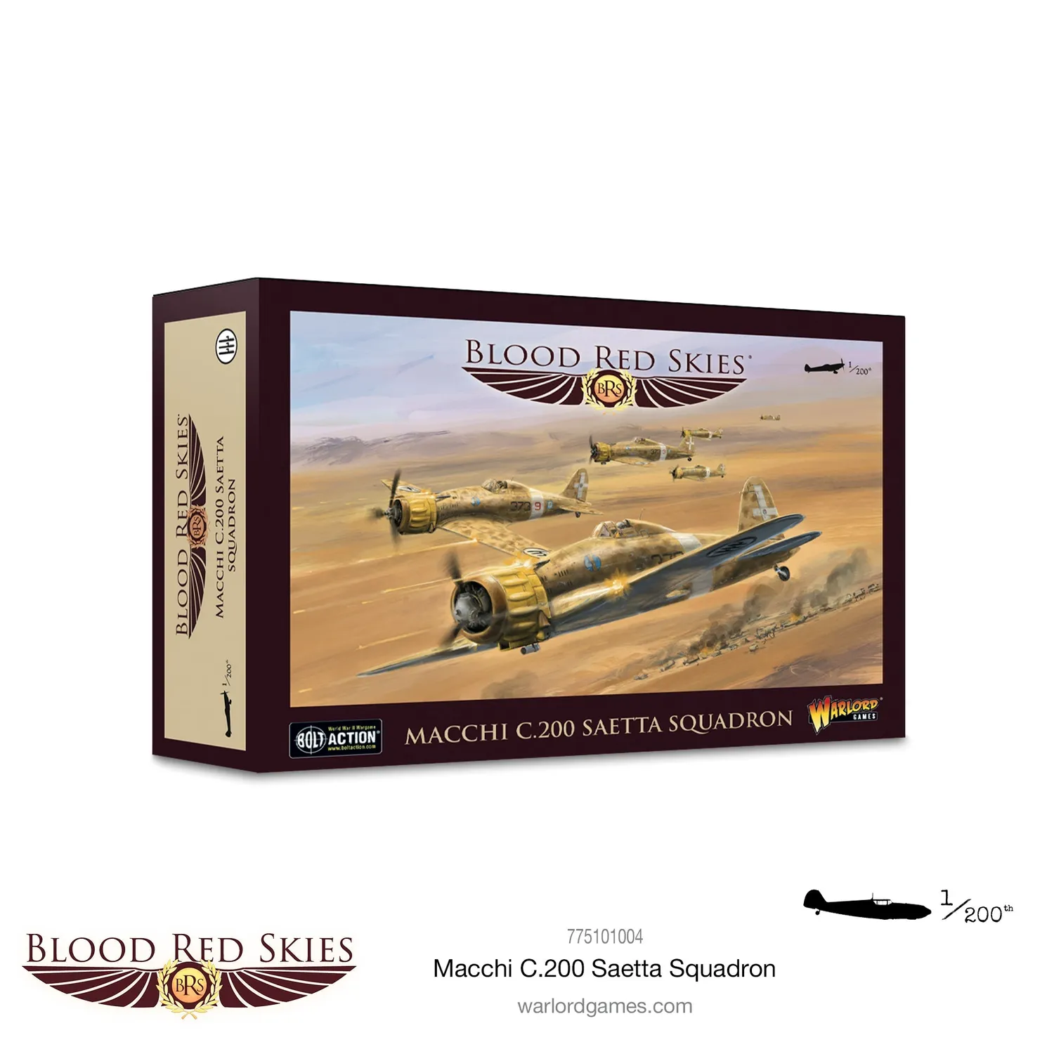 Bolt Action Blood Red Skies Macchi C.200 Saetta escadron 6 avions résine