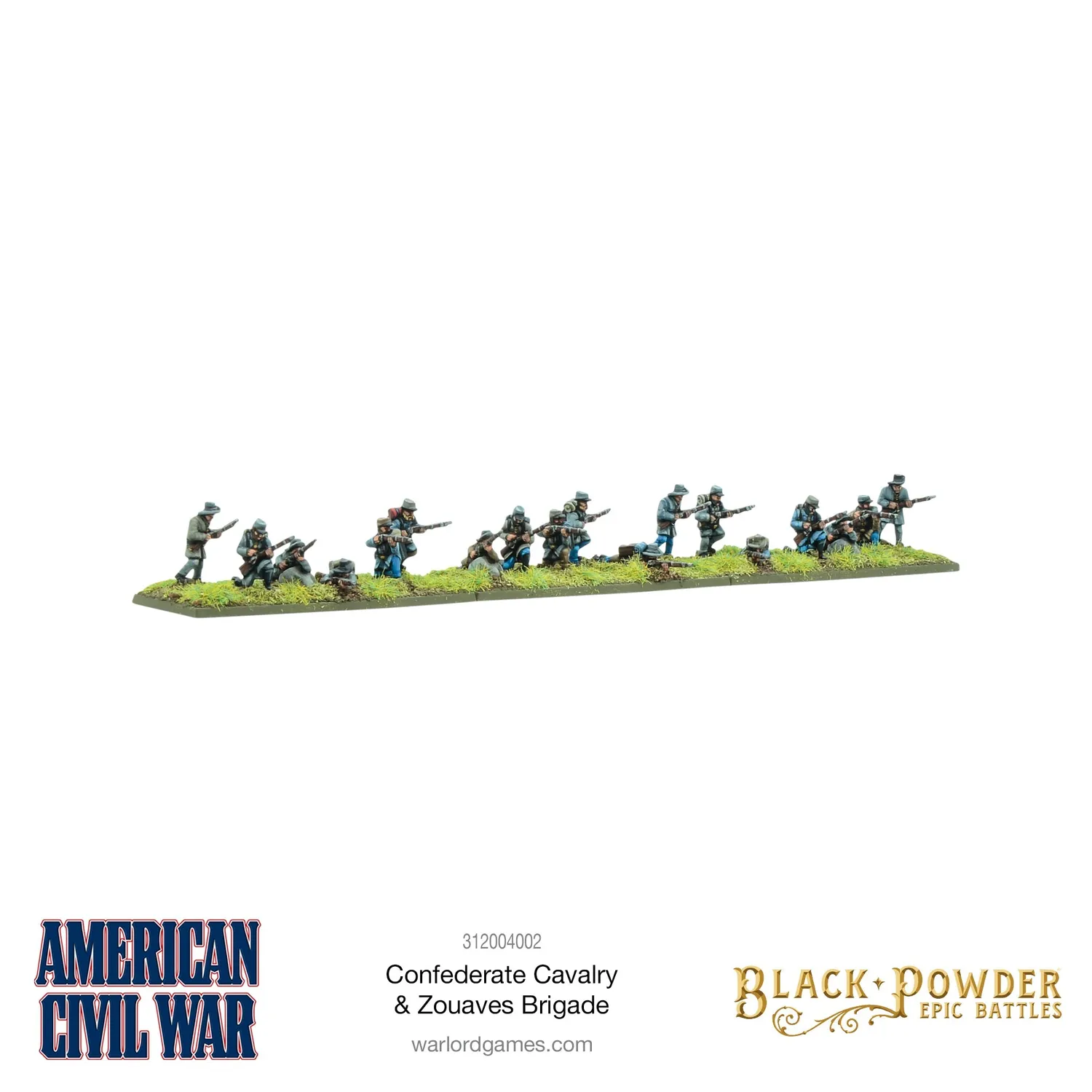 Bolt Action Black Powder Epic Battles American Civil War Confederate Cavalry & Zouaves Brigade figurines plastique