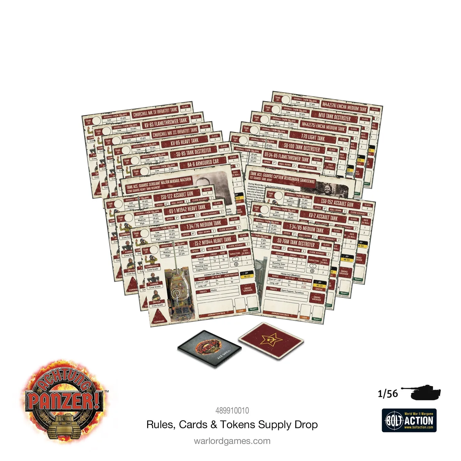 Warlord Games Achtung Panzer! Supply Drop jeu de règles cartes pions