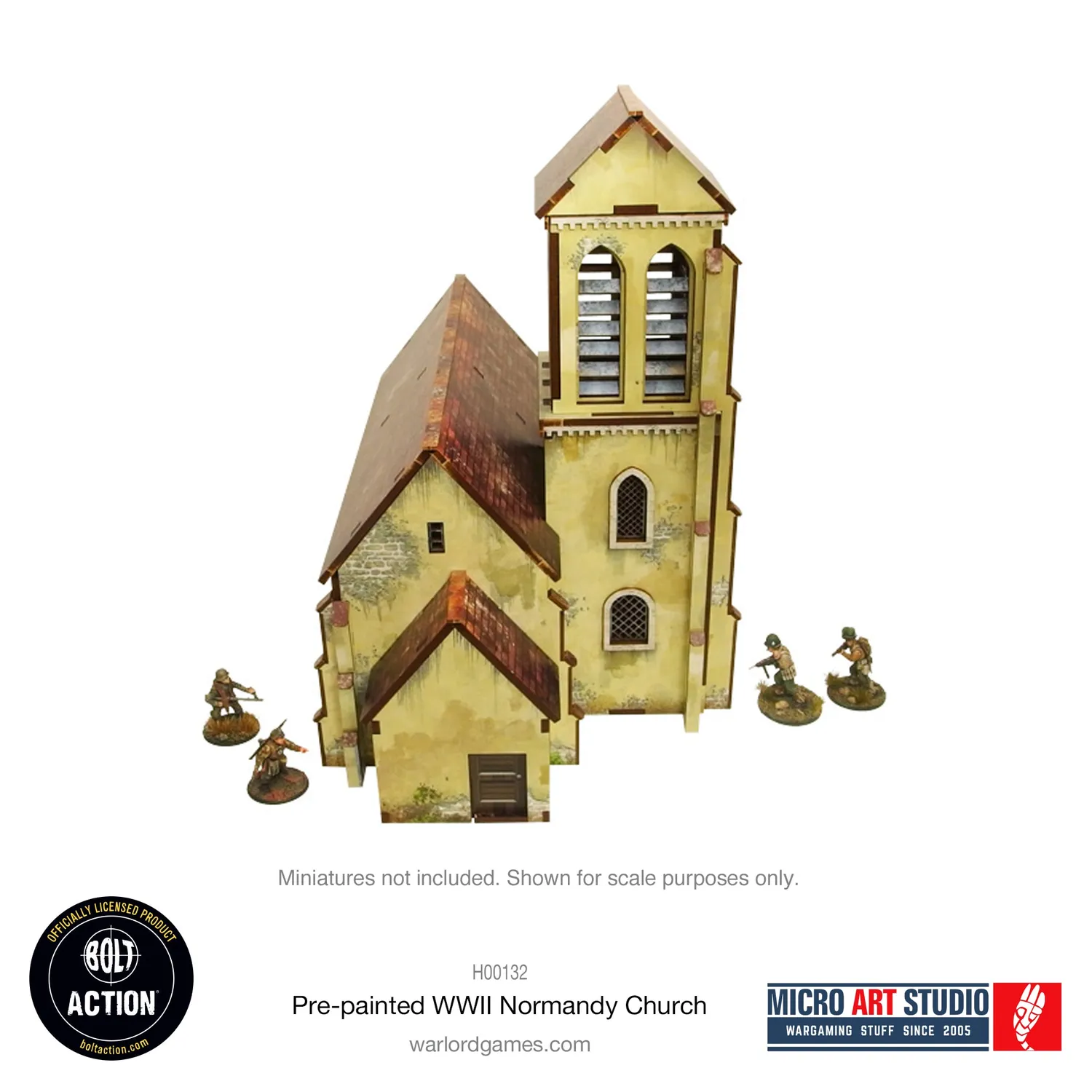 Bolt Action Pre-painted WW2 Normandy Church décor prépeint 28-30 mm