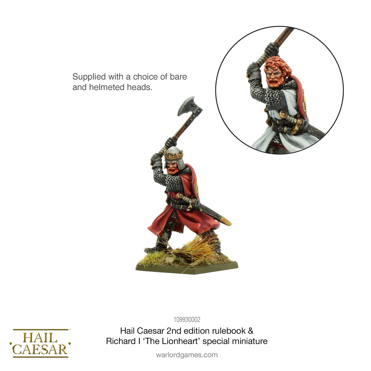 Bolt Action Hail Caesar rulebook 2nd edition livre et figurine Richard I