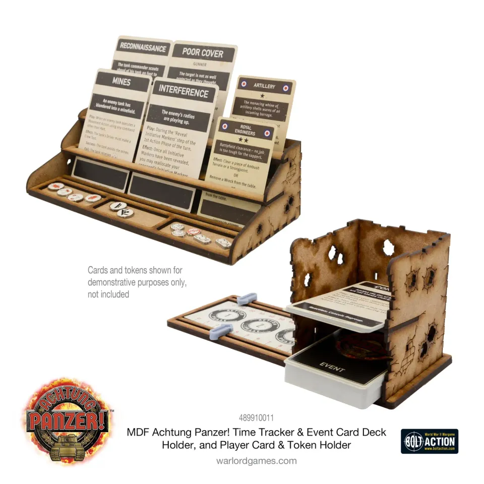 Bolt Action Achtung Panzer! Time Tracker porte-cartes MDF accessoire jeu