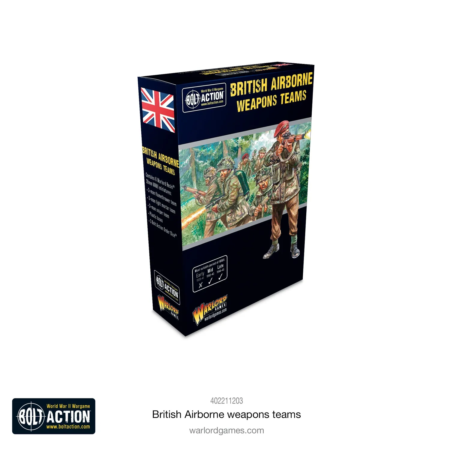Bolt Action British Airborne weapons teams équipes d’armes résine