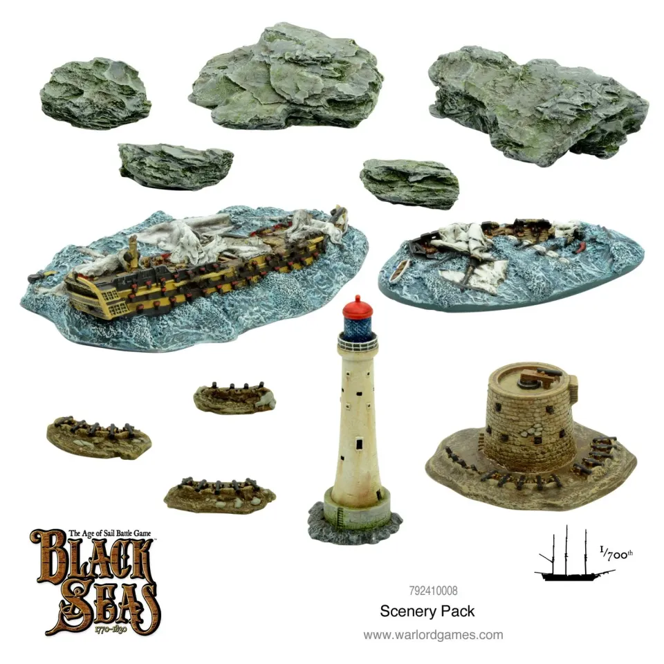Bolt Action Black Seas Scenery Pack décor naval métal et résine