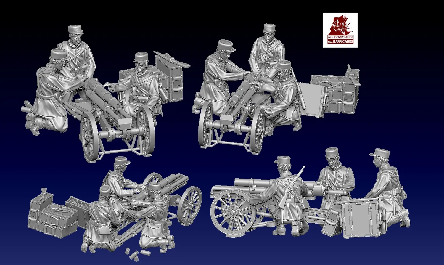 Des Tranchées aux Barricades Canon montagne 65mm fichier STL 28mm