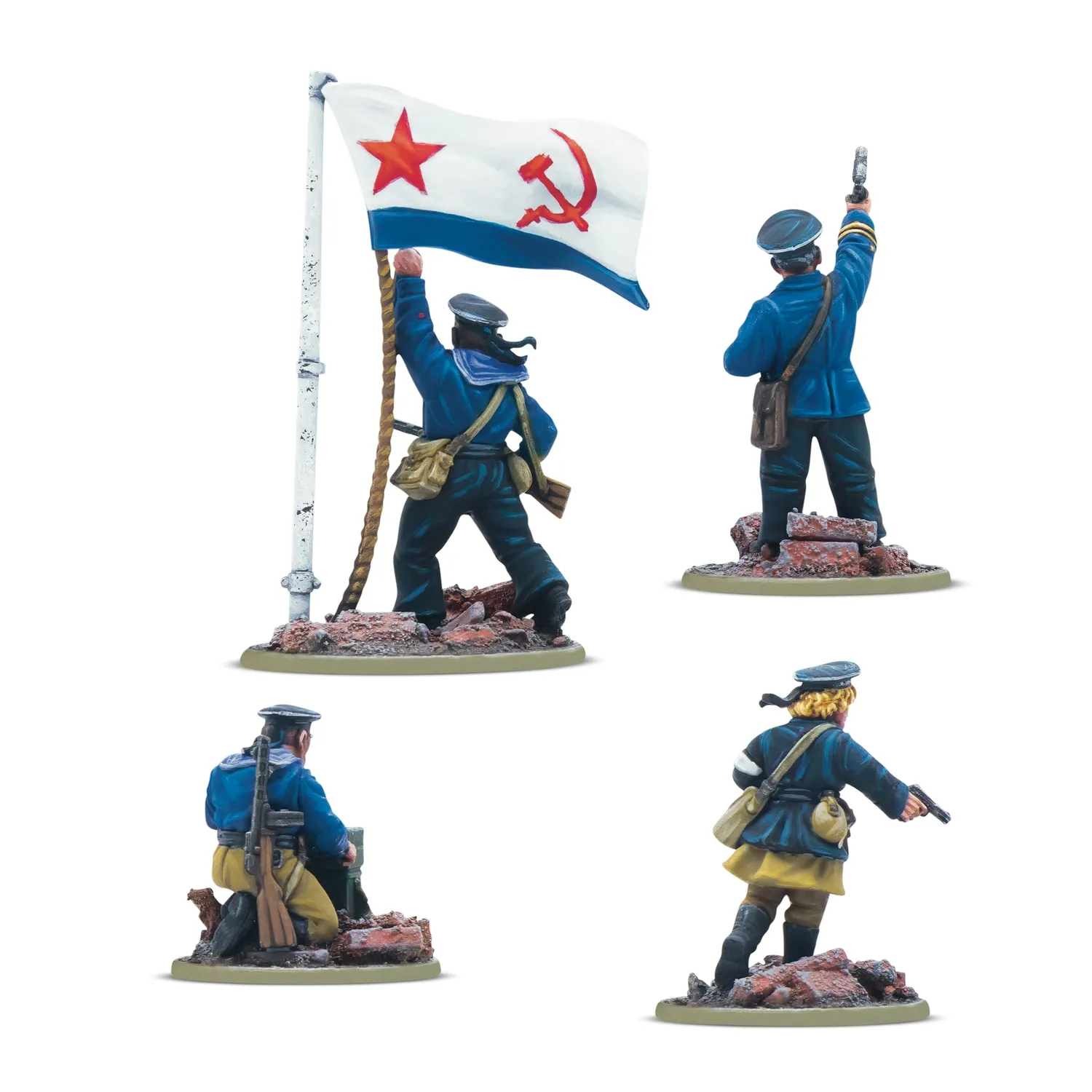 Bolt Action Soviet Naval Brigade HQ figurines résine