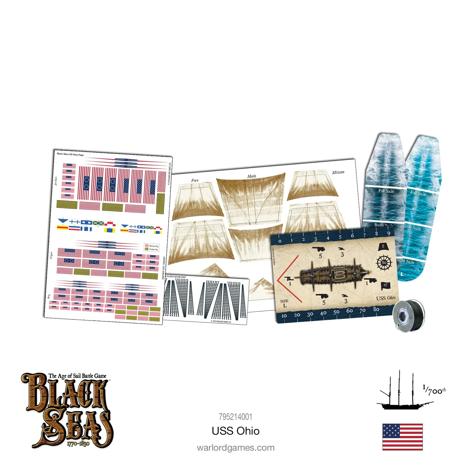 Warlord Black Seas USS Ohio maquette bateau 3rd rate US Navy