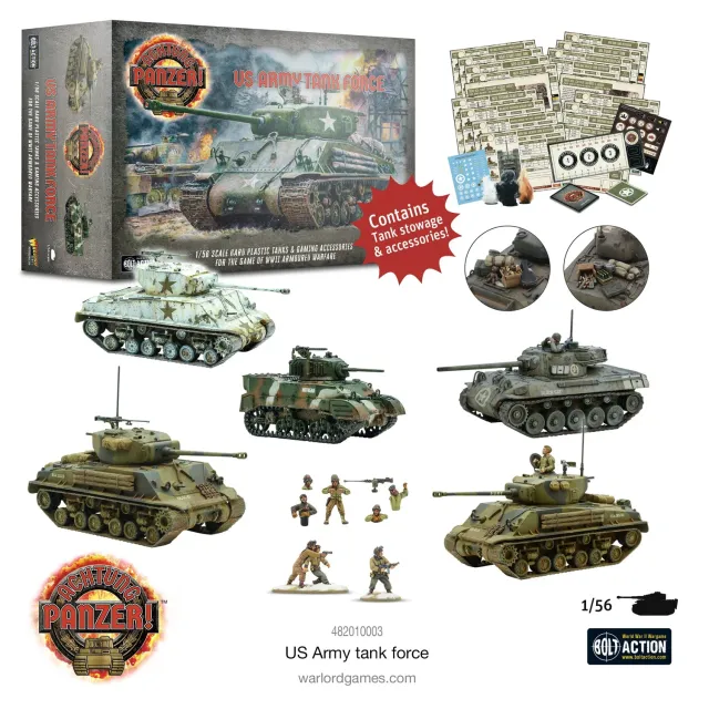 Bolt Action Achtung Panzer! US Army Tank Force coffret 5 chars