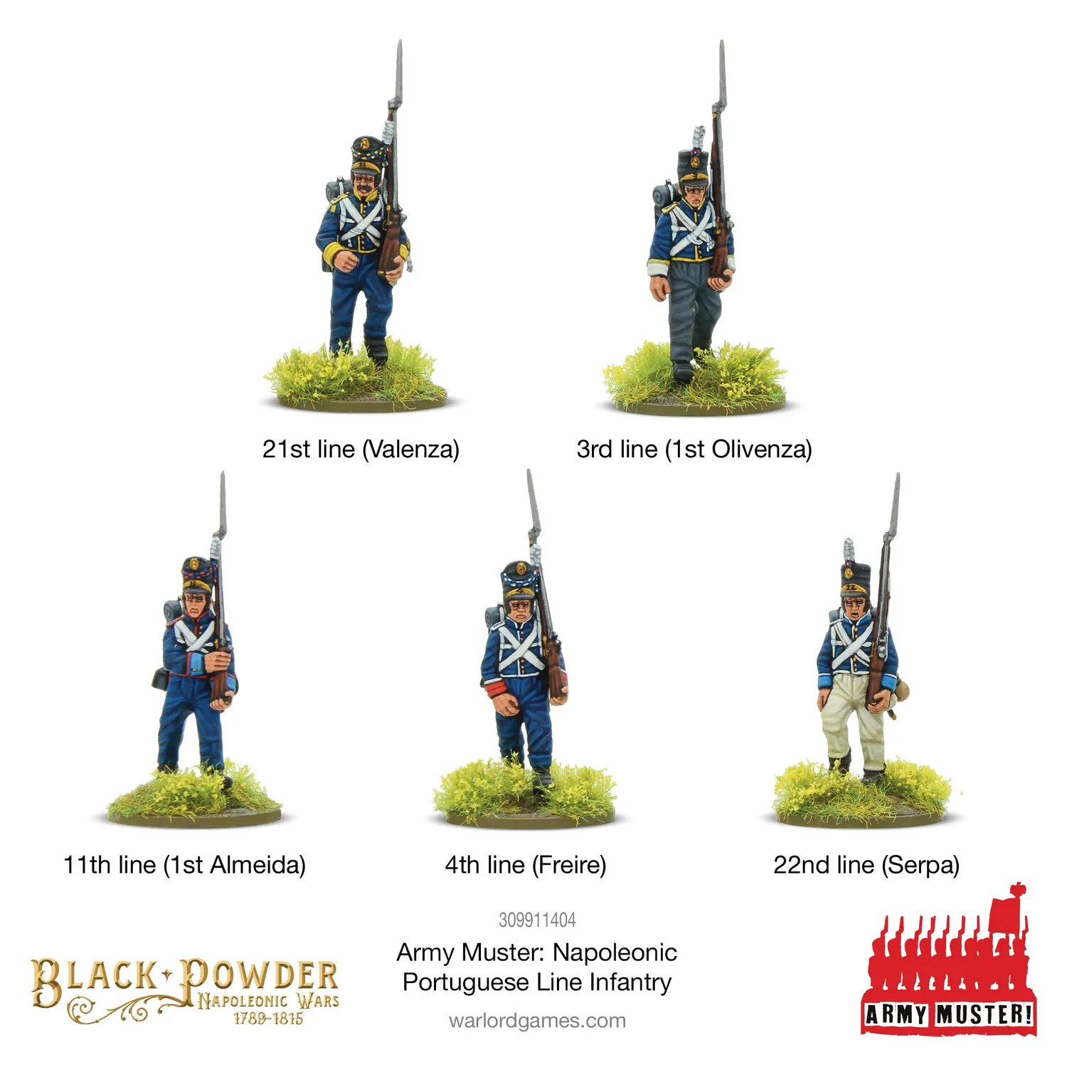 Bolt Action Army Muster Napoleonic Portuguese Line Infantry infanterie plastique