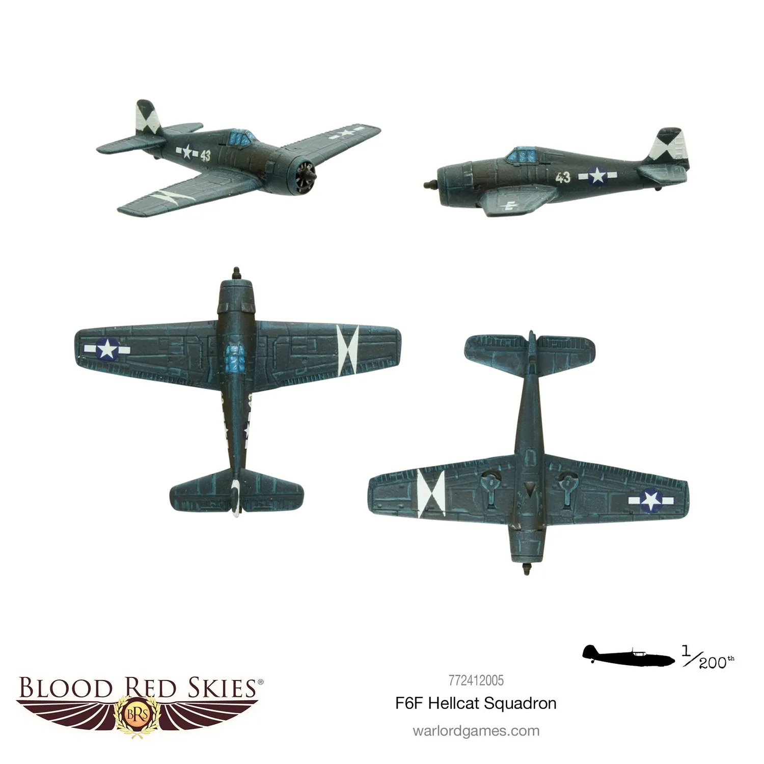 Warlord Games Blood Red Skies F6F Hellcat escadrille 6 avions