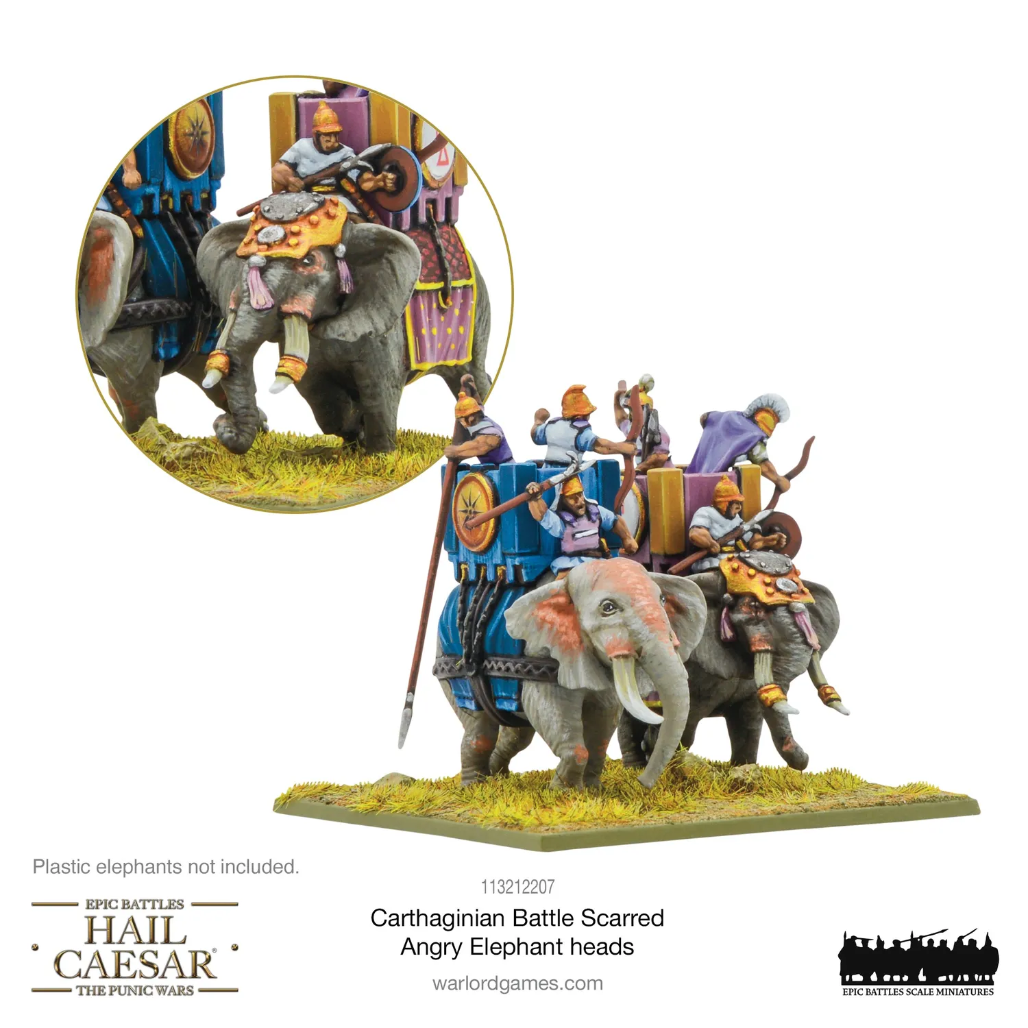 Warlord Games Hail Caesar Epic Battles Éléphant têtes vétérans résine