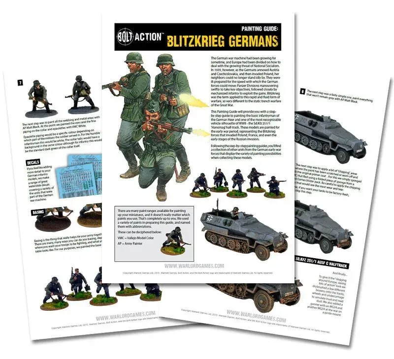 Bolt Action Blitzkrieg German Painting Guide guide de peinture PDF
