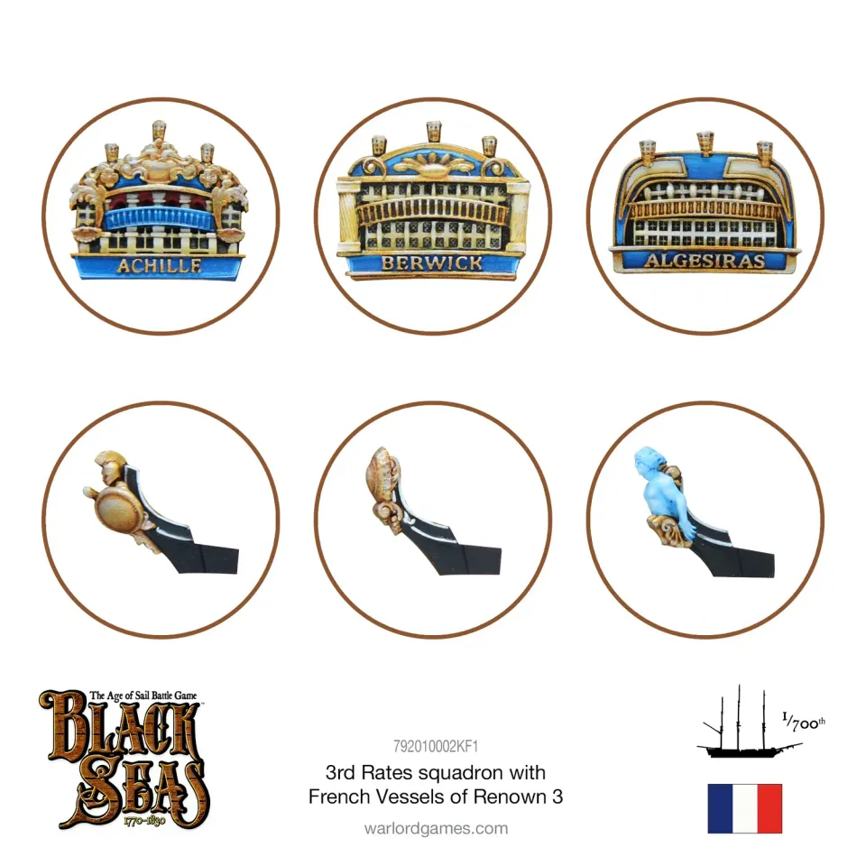 Black Seas escadre 3rd Rates vaisseaux français métal