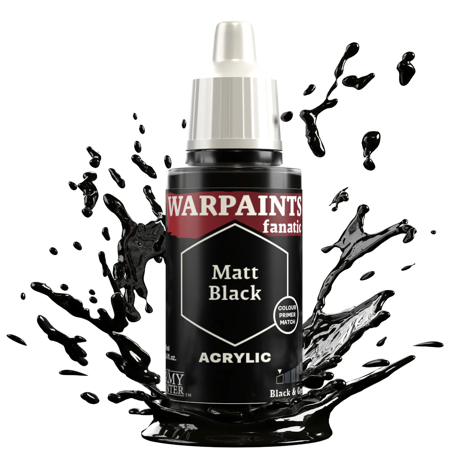 Warpaints Fanatic Matt Black peinture acrylique 18 ml