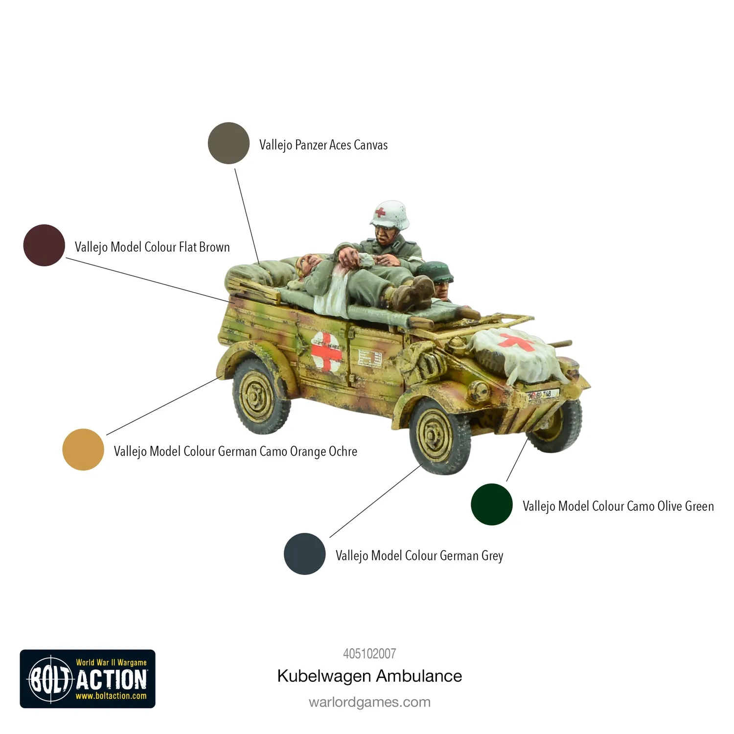Bolt Action Kubelwagen Ambulance véhicule résine métal