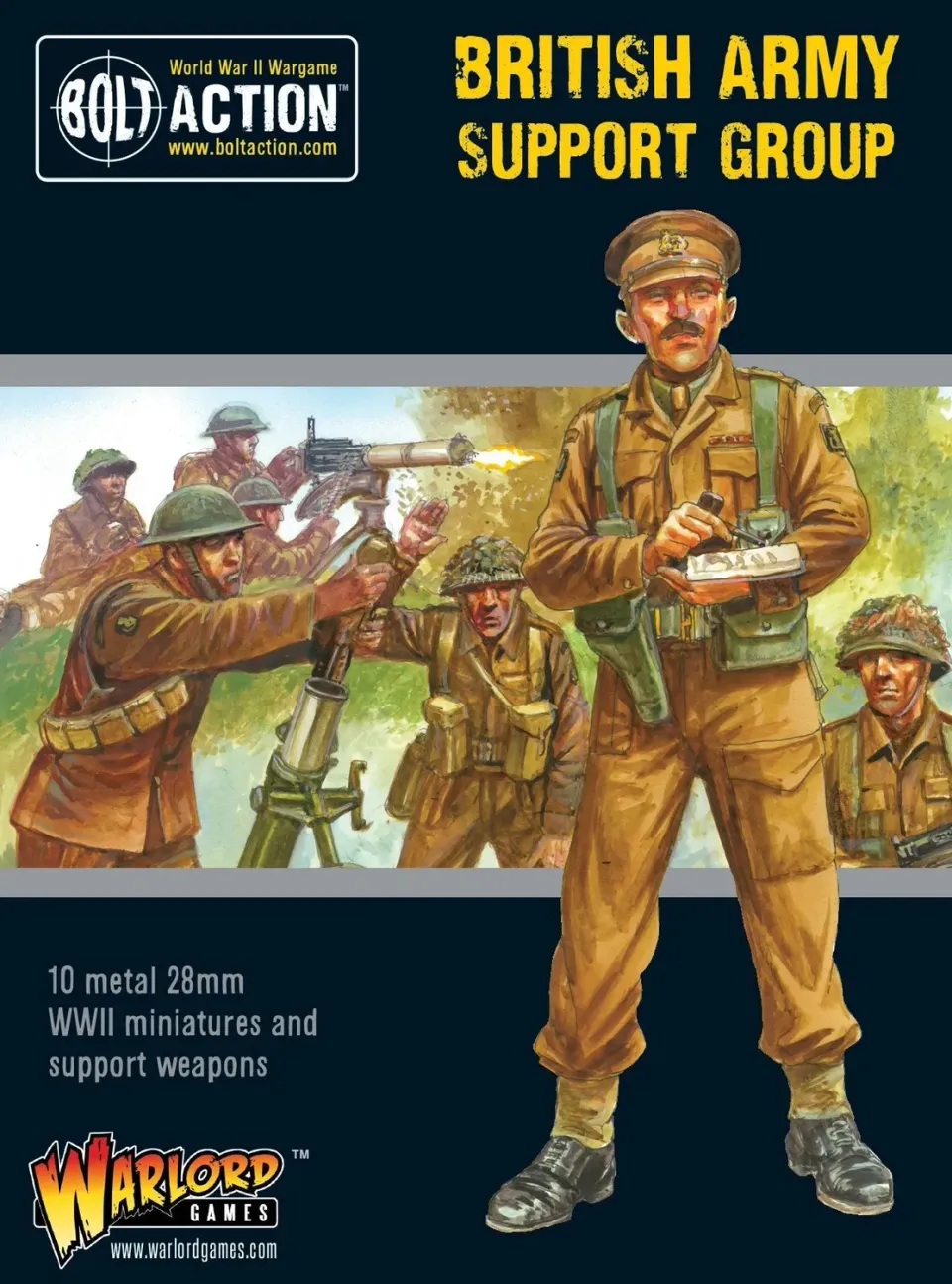 Bolt Action British Army Support Group figurines métal soutien