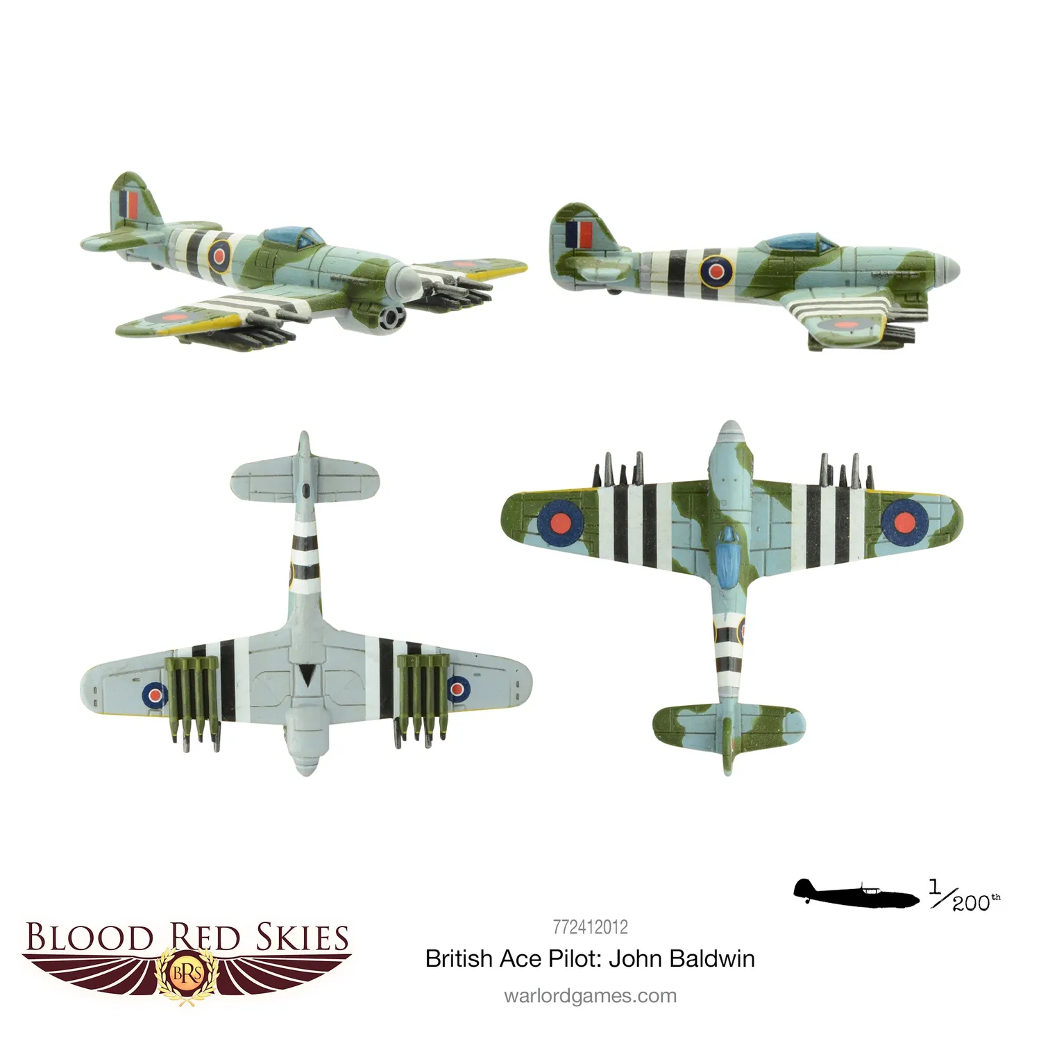 Bolt Action Blood Red Skies John Baldwin Typhoon avion résine