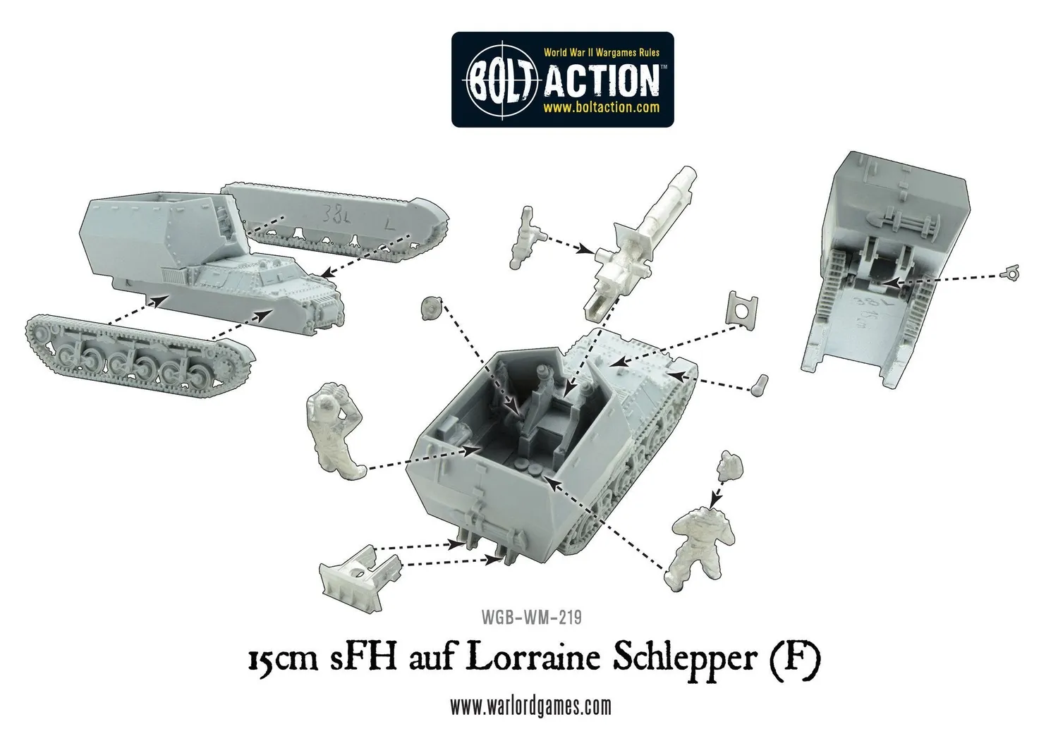 Bolt Action 15cm sFH Lorraine Schlepper canon automoteur