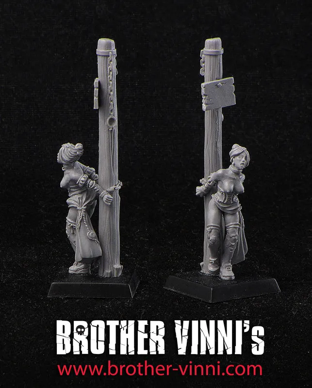 Brother Vinni Slave Girl at Stake figurine résine 28mm érotique
