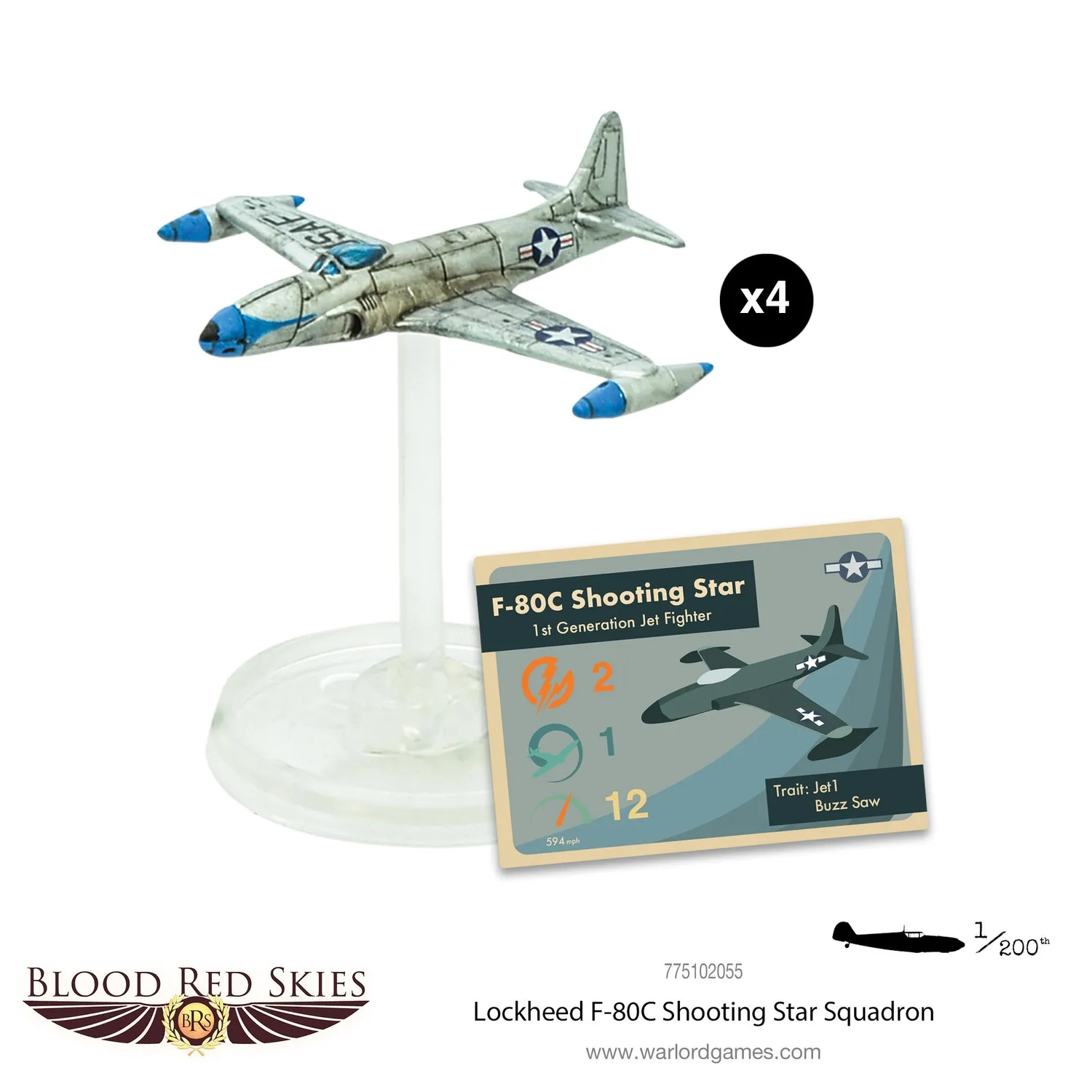 Bolt Action Blood Red Skies Lockheed F-80C Shooting Star escadrille avions