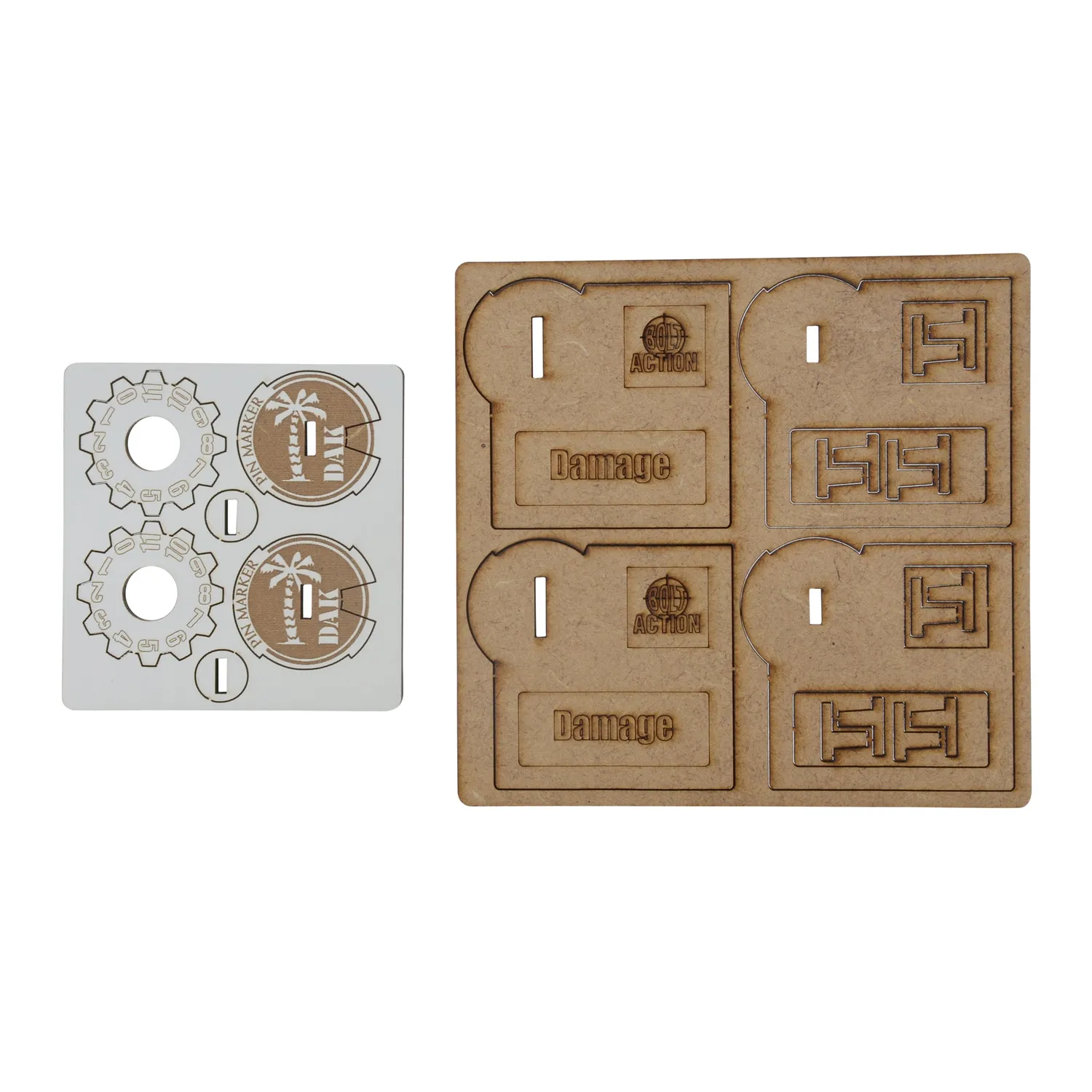 Bolt Action MDF Vehicle Pin Markers Afrika Korps marqueurs