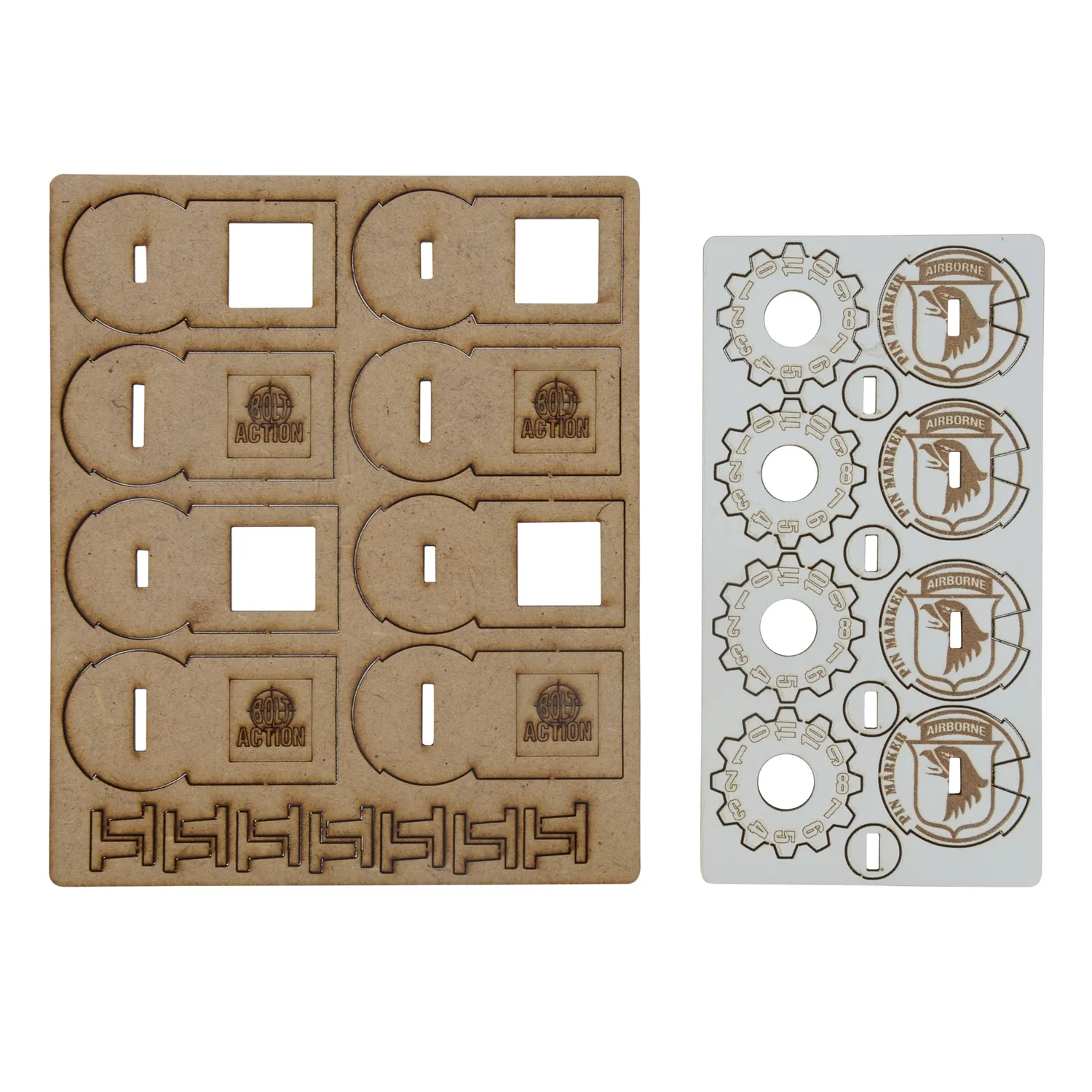 Bolt Action MDF Unit Pin Markers 101st American Airborne Screaming Eagles marqueurs MDF