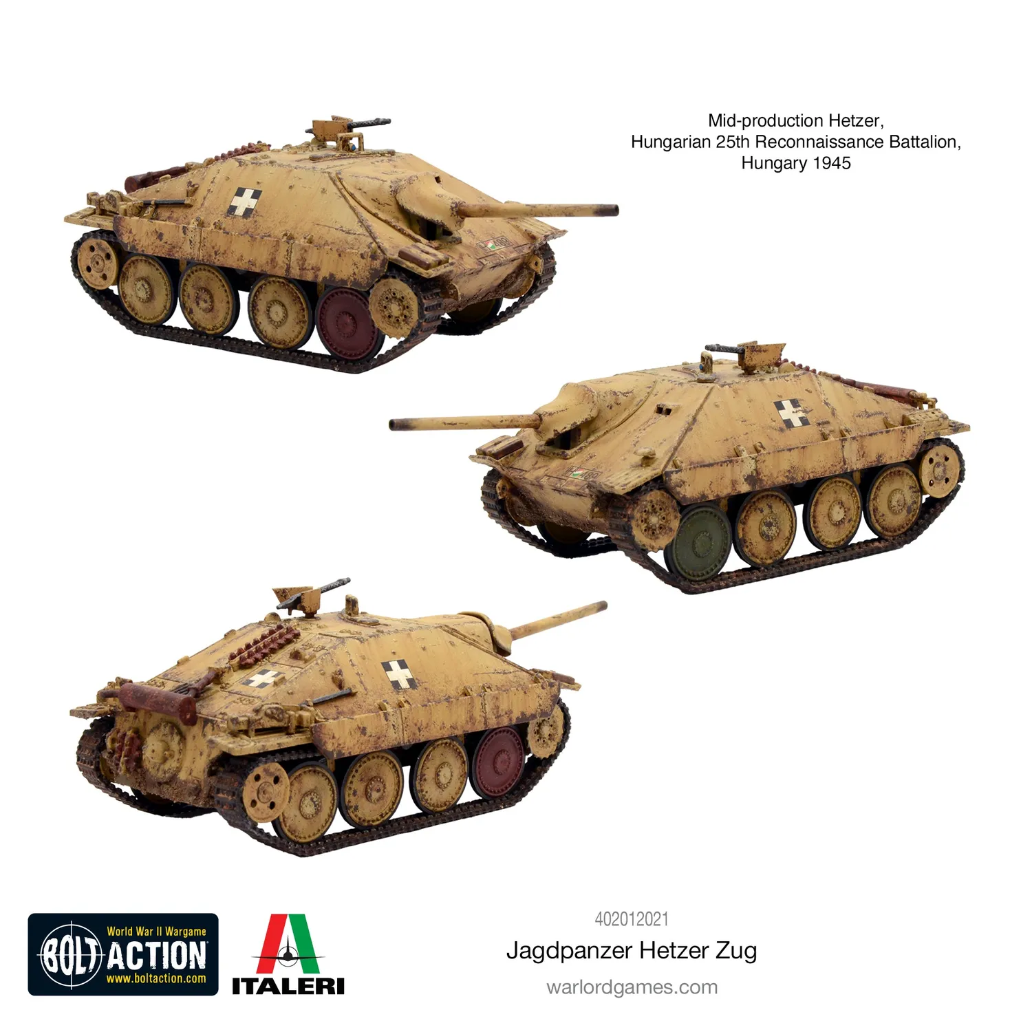 Bolt Action Jagdpanzer Hetzer Zug kit char plastique x3