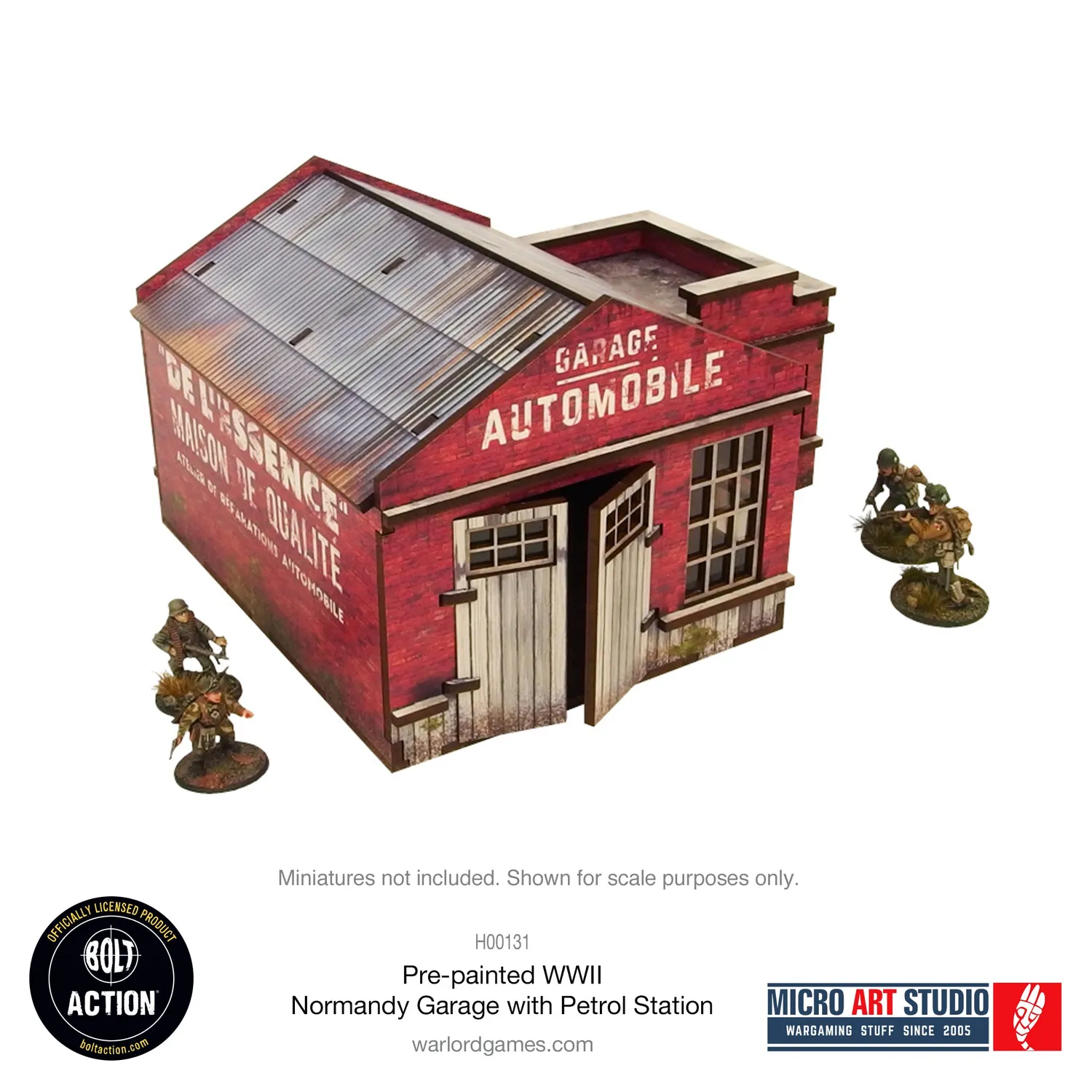 Bolt Action WW2 Normandy Garage with Petrol Station garage prépeint
