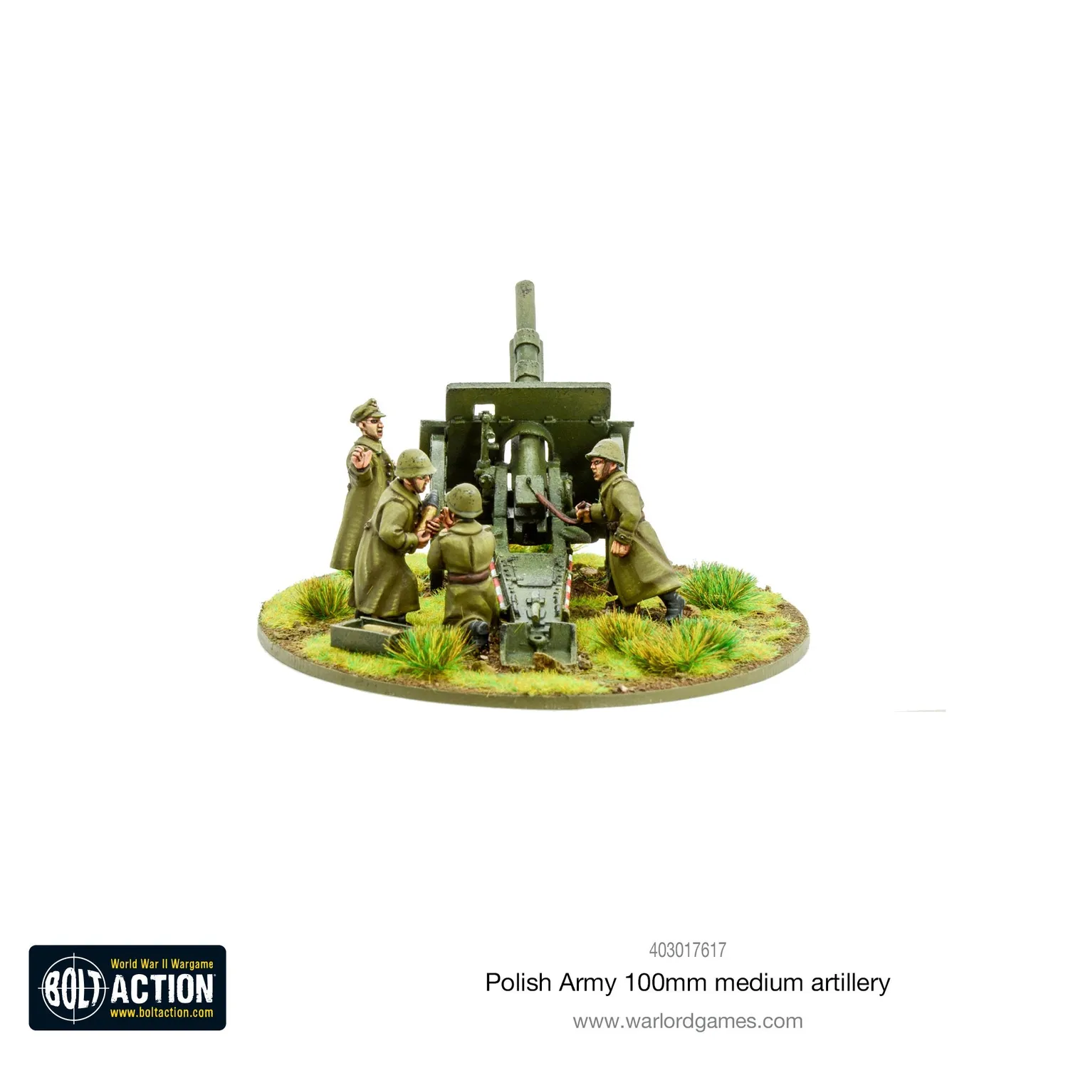 Bolt Action Polish Army 100mm artillerie métal