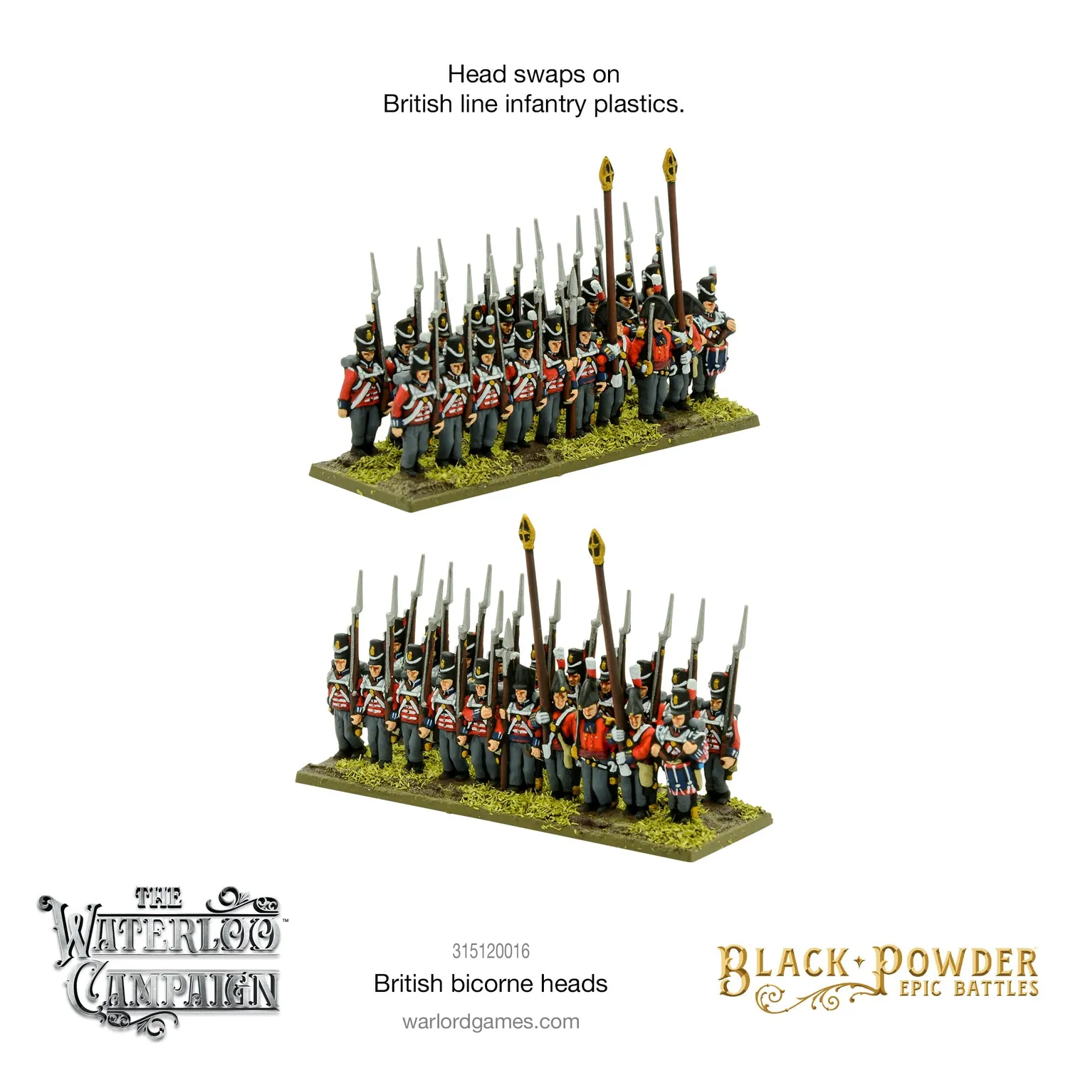 Warlord Games Black Powder Epic Battles têtes bicorne 15 pcs