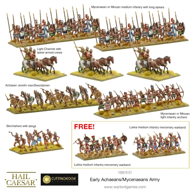 Bolt Action Hail Caesar Early Achaeans Mycenaeans Army 88 figurines