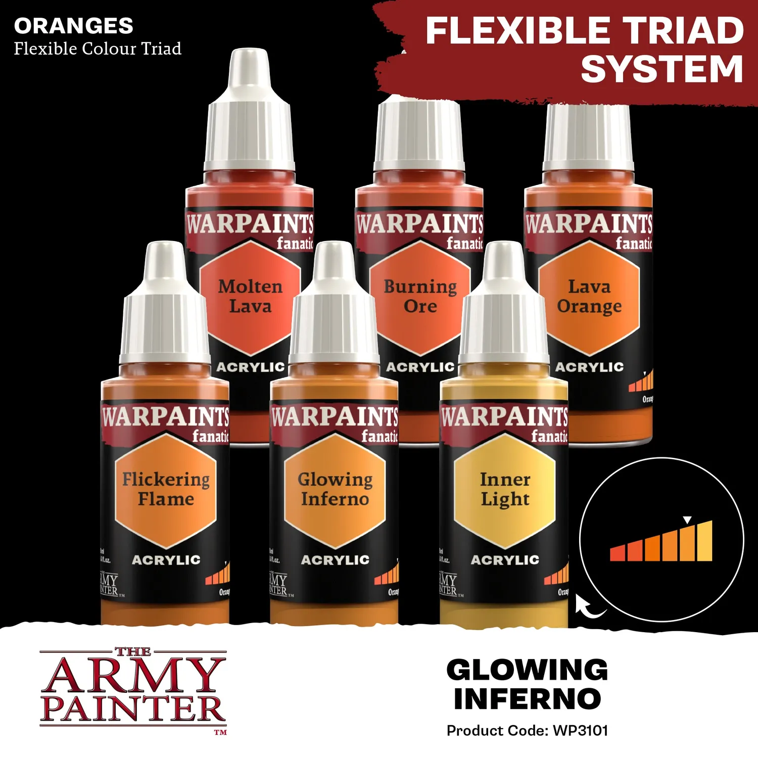 Army Painter Warpaints Fanatic Glowing Inferno peinture orange 18 ml
