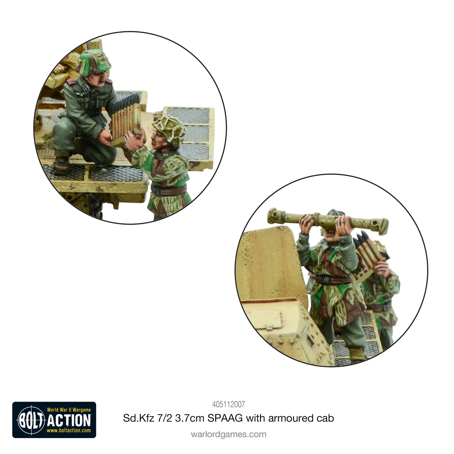 Bolt Action Sd.Kfz 7/2 3.7cm SPAAG véhicule résine cabine blindée