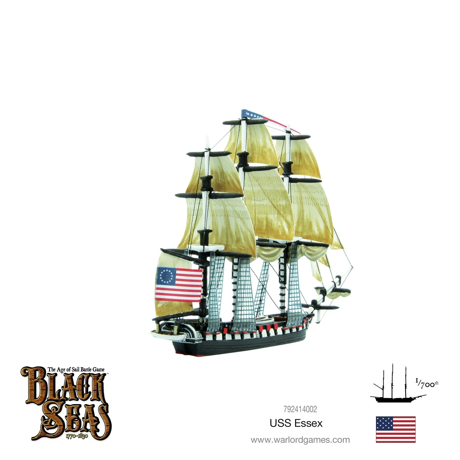 Bolt Action Black Seas USS Essex frégate miniature