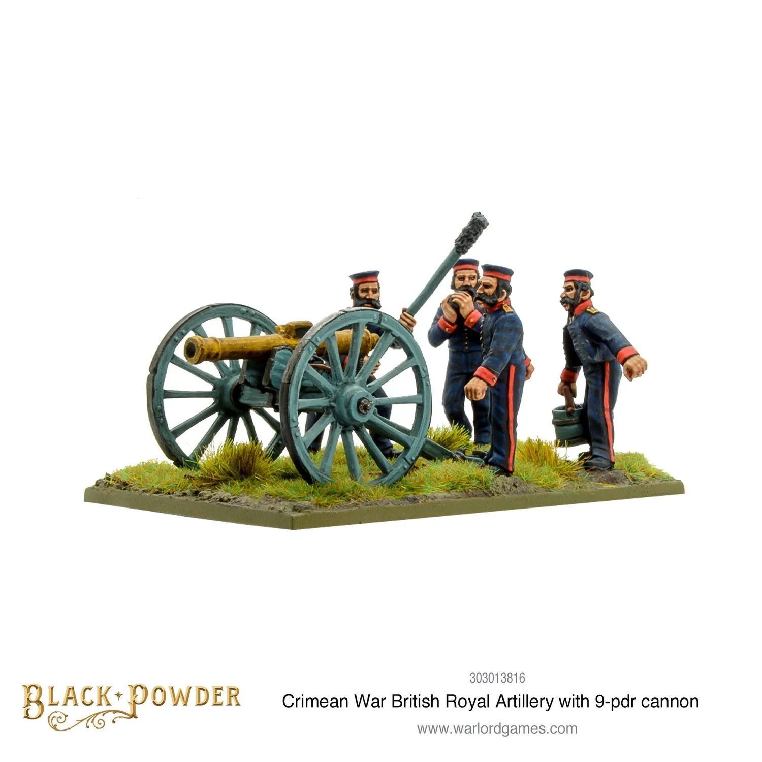 Bolt Action Black Powder Crimean War British Royal Artillery with 9-pdr cannon figurines métal