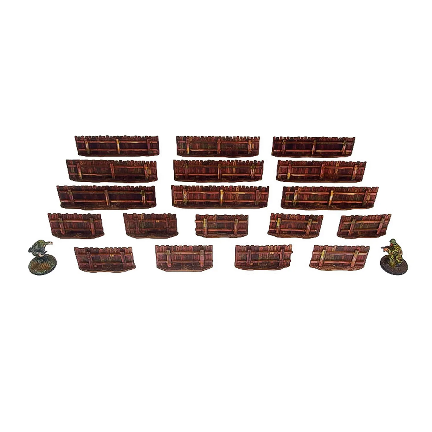 Bolt Action Ostfront Village Low Fence décor prépeint 18 sections
